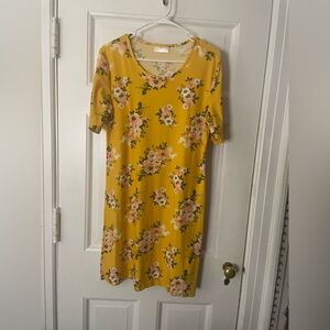 Bobbie Brooks Yellow Floral Midi Dress